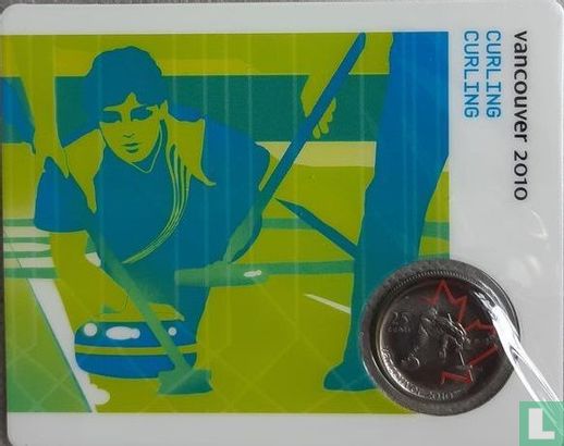 Canada 25 cents 2007 (coincard) "Vancouver 2010 Winter Olympics - Curling" - Afbeelding 1