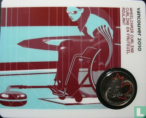  Canada 25 cents 2007 (coincard) "Vancouver 2010 Paralympic Games - Wheelchair curling" - Afbeelding 1