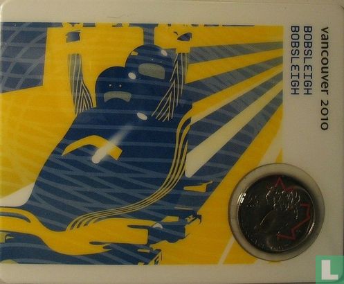 Canada 25 cents 2008 (coincard) "Vancouver 2010 Winter Olympics - Bobsleigh" - Afbeelding 1