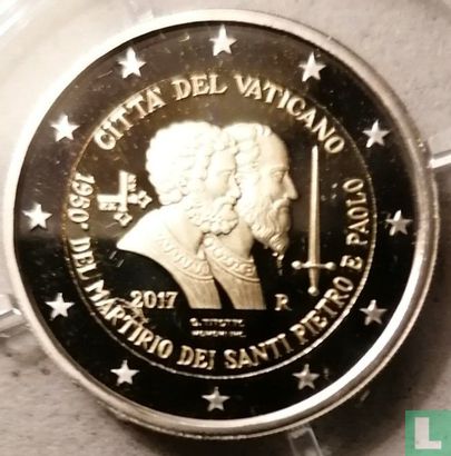 Vatican 2 euro 2017 (PROOF) "1950th anniversary of the Martyrdom of St. Peter and St. Paul" - Image 1
