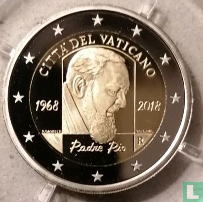 Vaticaan 2 euro 2018 (PROOF) "50th anniversary of the death of Padre Pio" - Afbeelding 1