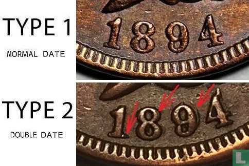 United States 1 cent 1894 (type 1) - Image 3