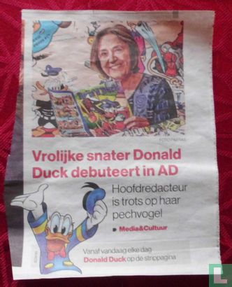 Vrolijke snater Donald Duck debuteert in AD