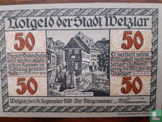 Wetzlar 50 Pfennig 1920 - Image 1