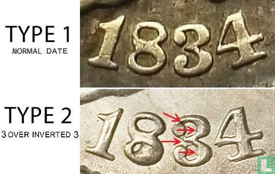 États-Unis ½ dime 1834 (type 1) - Image 3