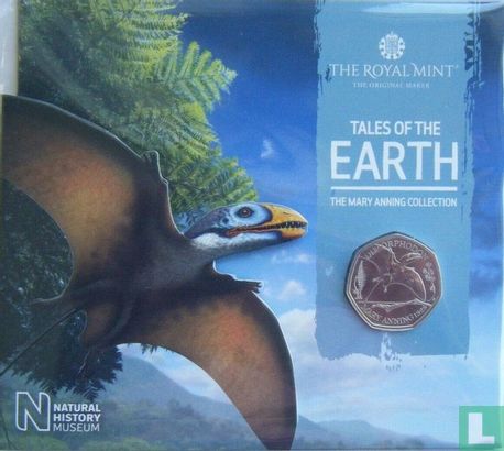 United Kingdom 50 pence 2021 (folder - colourless) "Dimorphodon" - Image 1