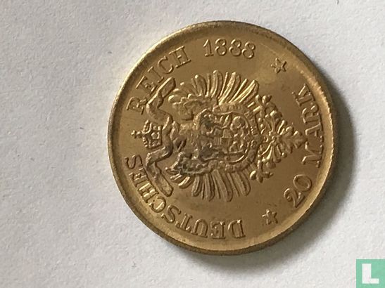 duitsland 20 mark 1888 - Afbeelding 1
