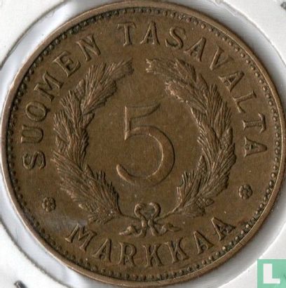 Finland 5 markkaa 1952 (with coat of arms) - Image 2