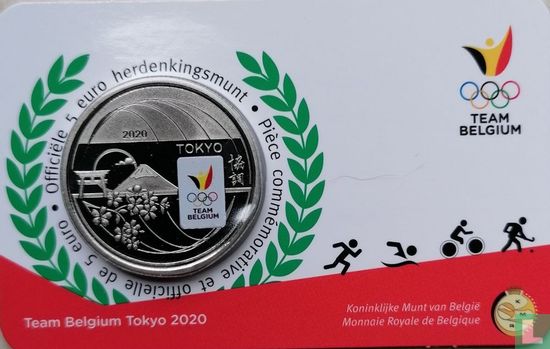 Belgique 5 euro 2020 (coincard - coloré) "Summer Olympics in Tokyo" - Image 1