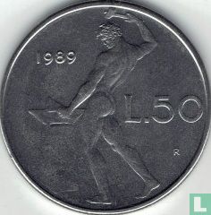 Italien 50 Lire 1989 - Bild 1