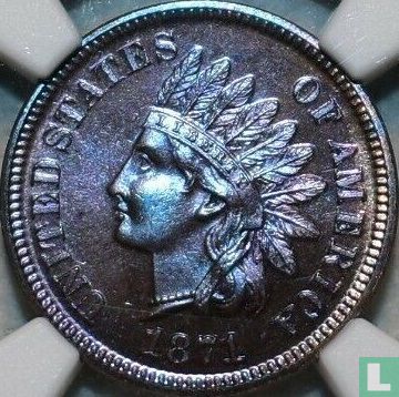 États-Unis 1 cent 1871 (BE - type 1) - Image 1