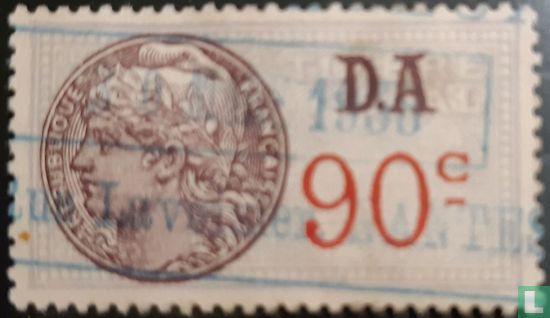 France timbre fiscal - Daussy 1936 (0,90F) - Afbeelding 1