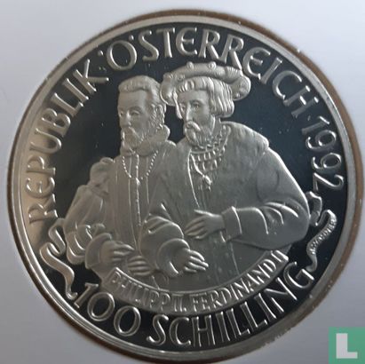 Austria 100 schilling 1992 (PROOF) "Kaiser Karl V" - Image 1