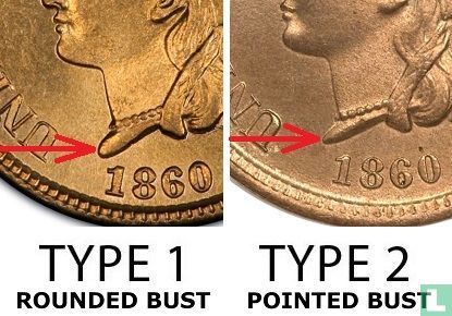 United States 1 cent 1860 (type 1) - Image 3