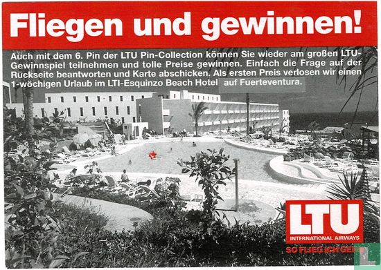 Werbekarte LTU  - "Fliegen und gewinnen" - Afbeelding 1