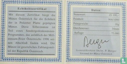 Oostenrijk 100 schilling 1992 (PROOF) "Kaiser Maximilian I" - Afbeelding 3