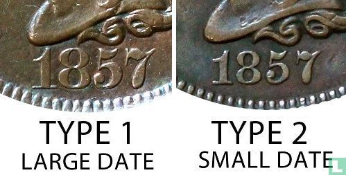 Verenigde Staten 1 cent 1857 (Braided hair - type 1) - Afbeelding 3
