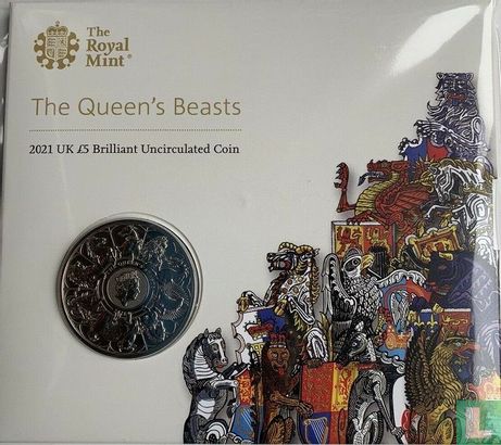 United Kingdom 5 pounds 2021 (folder) "The Queen's Beasts" - Image 1