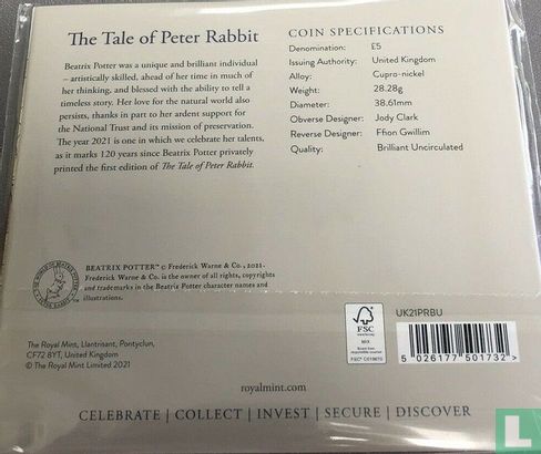 Verenigd Koninkrijk 5 pounds 2021 (folder) "The Tale of Peter Rabbit" - Afbeelding 2