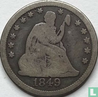 Verenigde Staten ¼ dollar 1849 (zonder letter) - Afbeelding 1