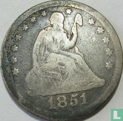 Verenigde Staten ¼ dollar 1851 (O) - Afbeelding 1