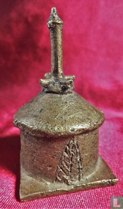 Poids d'or en bronze Asante - Cabine avec porte fermée - Image 1