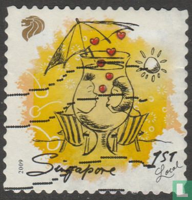 Greeting Stamp - Sunbathing