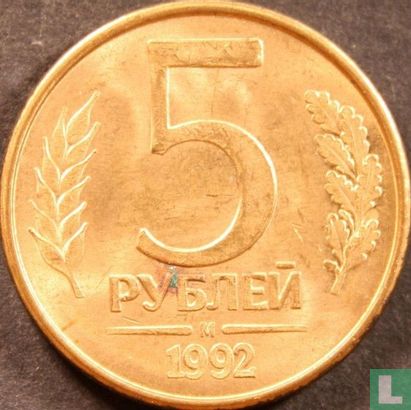 Rusland 5 roebels 1992 (M) - Afbeelding 1