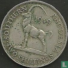 Zuid-Rhodesië 2 shillings 1949 - Afbeelding 1