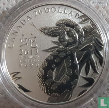 Canada 20 dollars 2013 (PROOF) "Year of the Snake" - Afbeelding 1