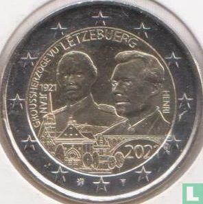Luxembourg 2 euro 2021 (relief - lion) "100th anniversary Birth of Grand Duke Jean" - Image 1
