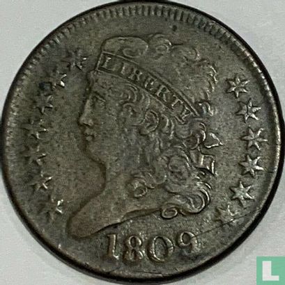 Verenigde Staten ½ cent 1809 (cirkel in 0) - Afbeelding 1