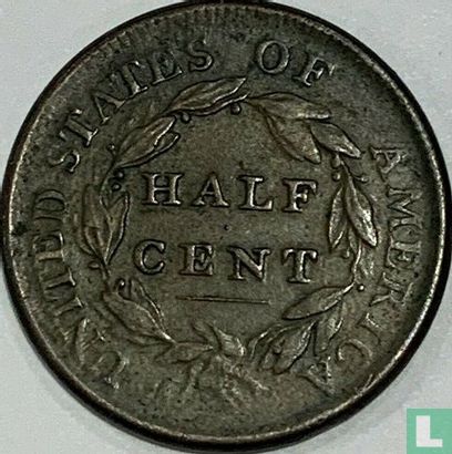 États-Unis ½ cent 1809 (cercle dans le 0) - Image 2