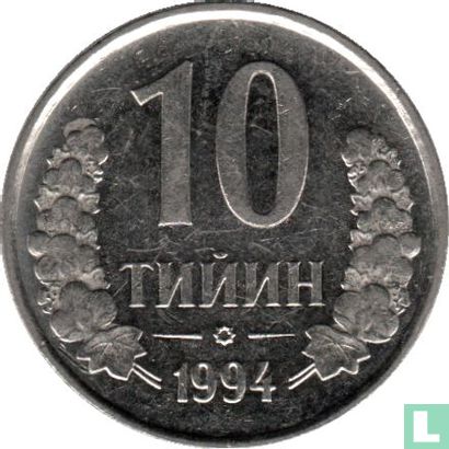 Uzbekistan 10 tiyin 1994 (with pearl rim) - Image 1