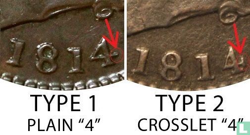 Verenigde Staten 1 cent 1814 (type 2) - Afbeelding 3
