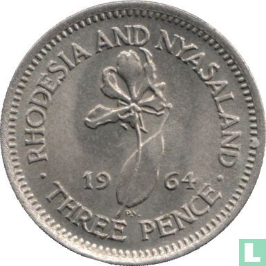 Rhodesië en Nyasaland 3 pence 1964 - Afbeelding 1
