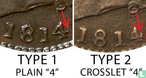 Verenigde Staten 1 cent 1814 (type 1) - Afbeelding 3
