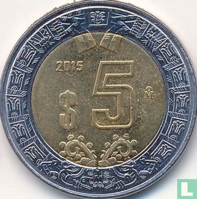 Mexiko 5 Peso 2015 - Bild 1