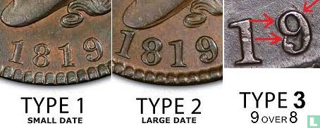 Verenigde Staten 1 cent 1819 (type 1) - Afbeelding 3