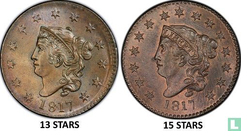 Verenigde Staten 1 cent 1817 (13 sterren) - Afbeelding 3