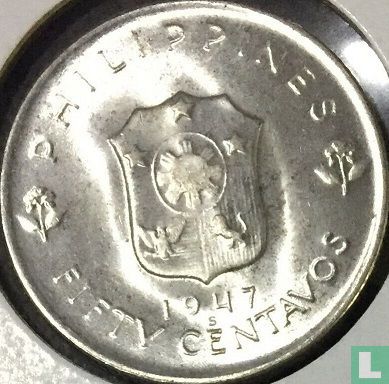 Filipijnen 50 centavos 1947 "Liberation of the Philippines" - Afbeelding 1