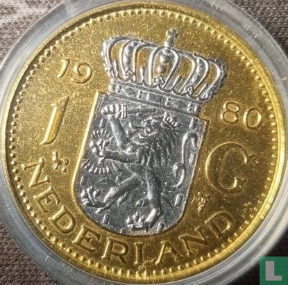 Nederland 1 gulden 1980 (verguld) - Afbeelding 1