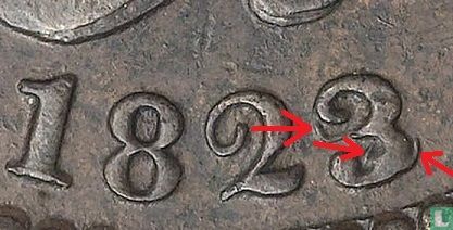 Verenigde Staten 1 cent 1823 (1823/22) - Afbeelding 3