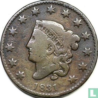 United States 1 cent 1831 (type 2) - Image 1