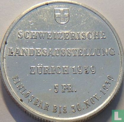 Suisse 5 francs 1939 "Zurich Exposition" - Image 1
