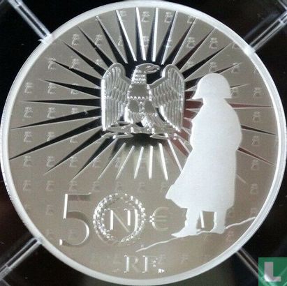 France 50 euro 2021 (PROOF - silver) "200th anniversary Death of Napoleon" - Image 2