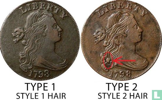Verenigde Staten 1 cent 1798 (type 2) - Afbeelding 3