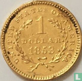 United States 1 dollar 1853 (Liberty head - without letter) - Image 1