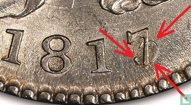 États-Unis ½ dollar 1817 (1817/3) - Image 3