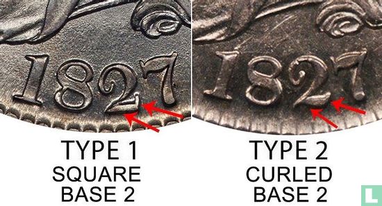 États-Unis ½ dollar 1827 (type 1) - Image 3